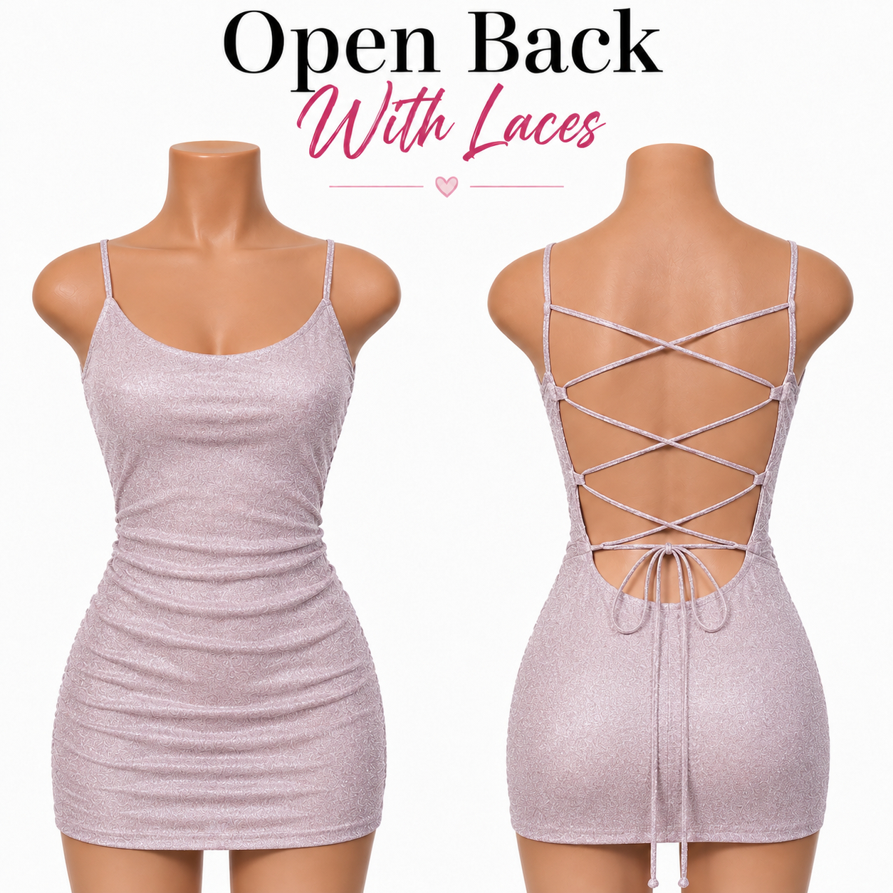 Stylish open-back lace-up mini dress