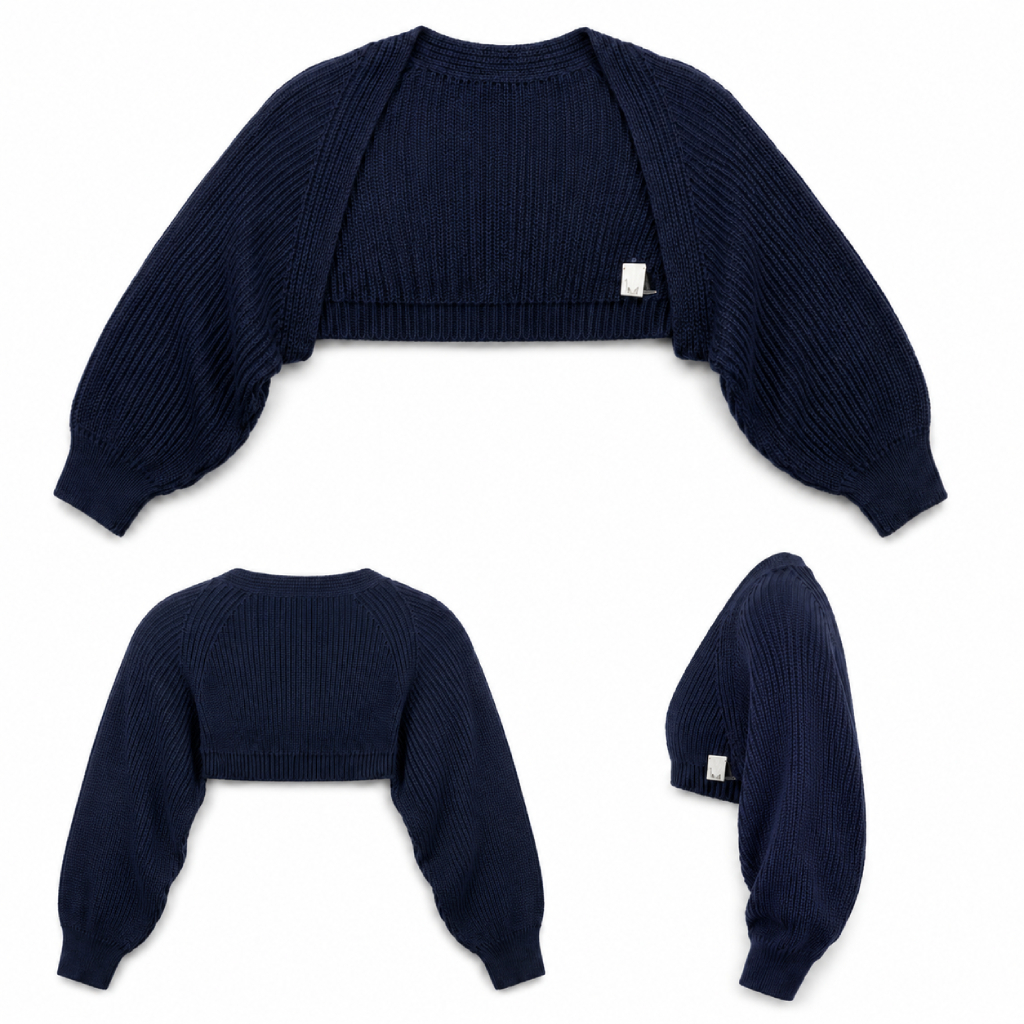 Ribbed Knit Cropped Bolero Shrug
